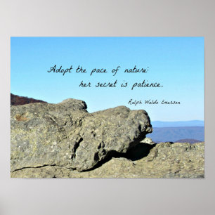 Citat om natur och patient från R.W. Emerson Poster