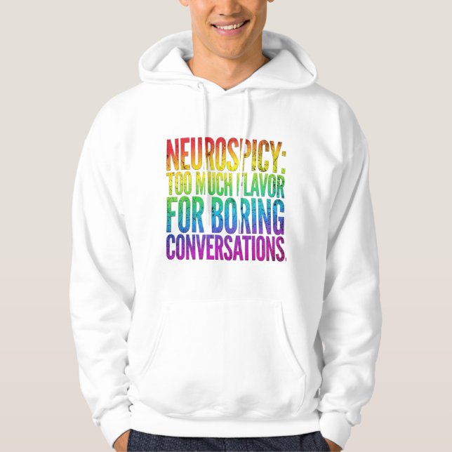 Citat om neurodiversitet med fet stil hoodie (Framsida)