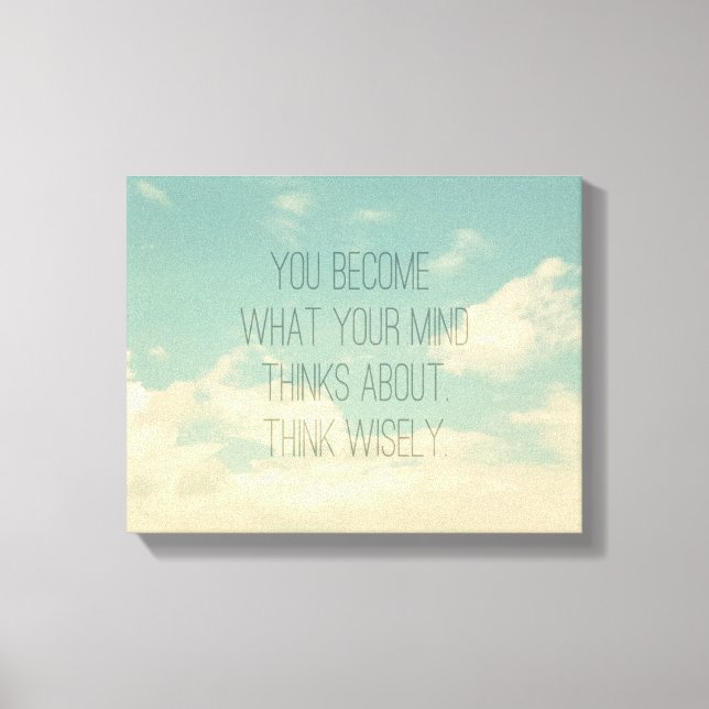 Citat om sinnet, himmel och moln, Vintage Canvastryck (Framsida)
