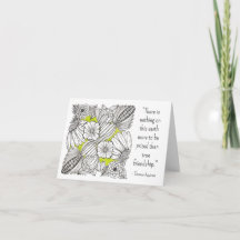 Citat om vänskap, BW Floral Doodle med grönt