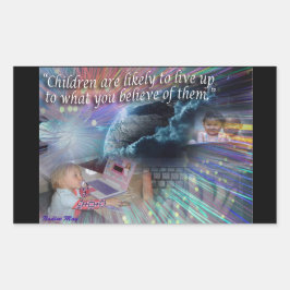 Citat om våra barn rektangulärt klistermärke
