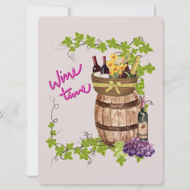 Citat om vin design julkort (Framsida)