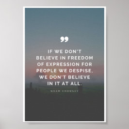 Citat om yttrandefrihet av Noam Chomsky  Poster