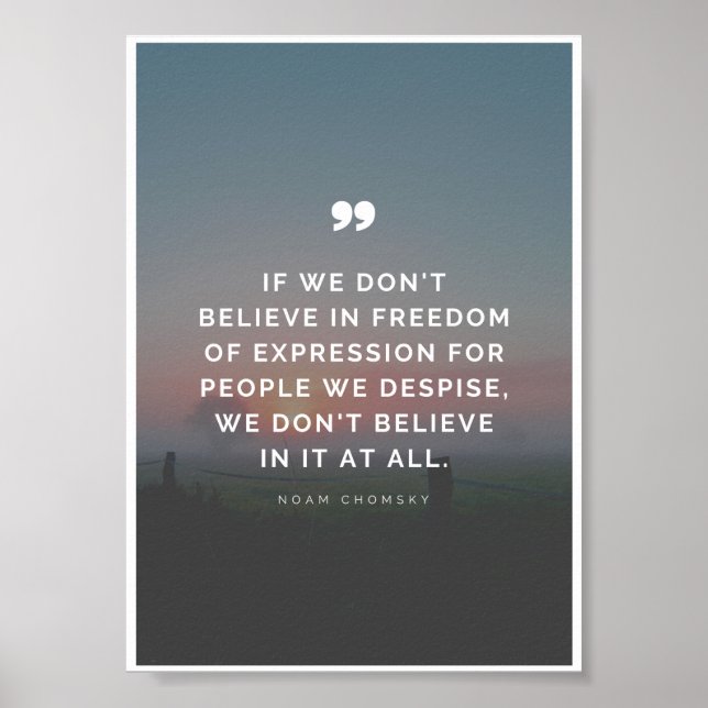 Citat om yttrandefrihet av Noam Chomsky  Poster (Framsidan)