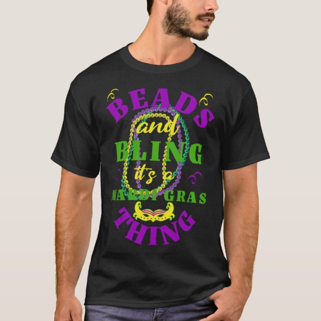 Citat Pärlor & Bling Masqueraden är en Mardi Gras  T Shirt (Framsida)