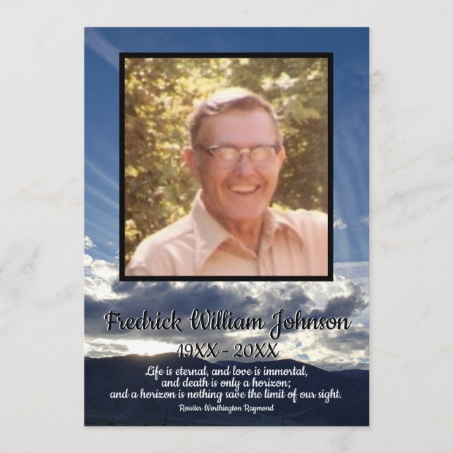 Citat Photo Sunset med Cloud Linjer Funeral Program (Framsida)