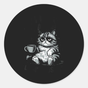 Citat rolig katt här vaken tryck inte på djur kärl runt klistermärke