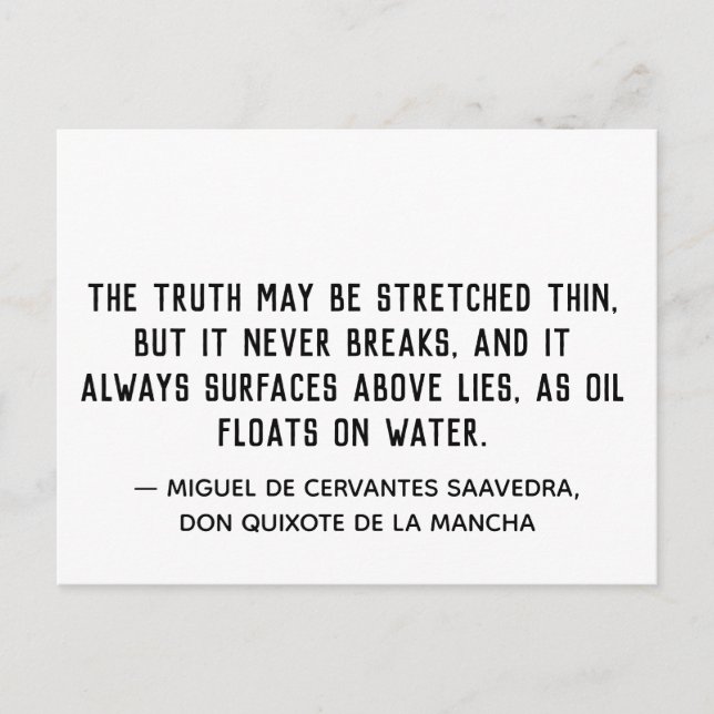 Citat: Sanningen Bryter Aldrig Vykort (Framsida)