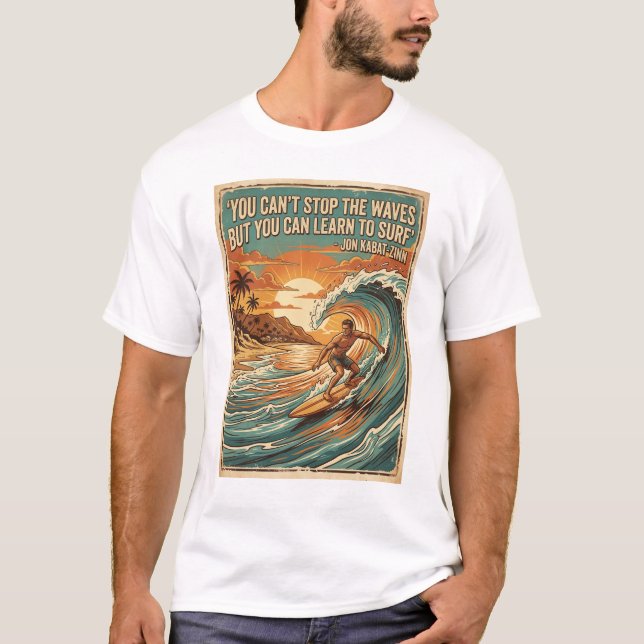 citat surfing retro stil design t shirt (Framsida)