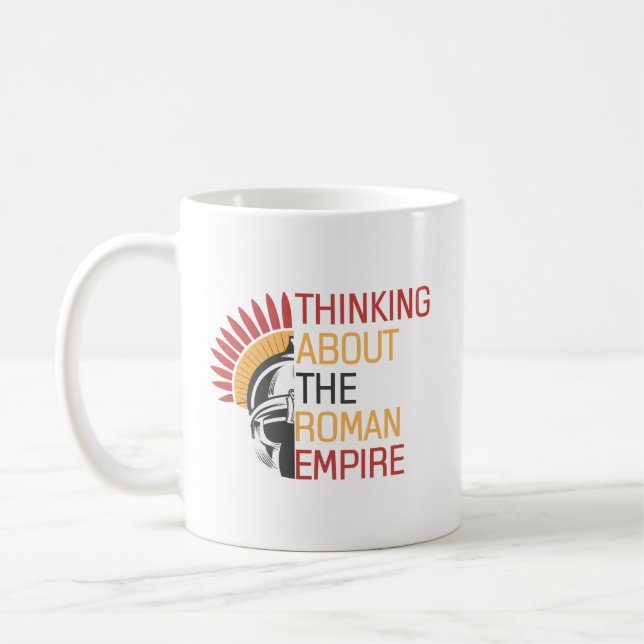 Citat: tänk på det romerska riket Roman Helmet Kaffemugg (Vänster)