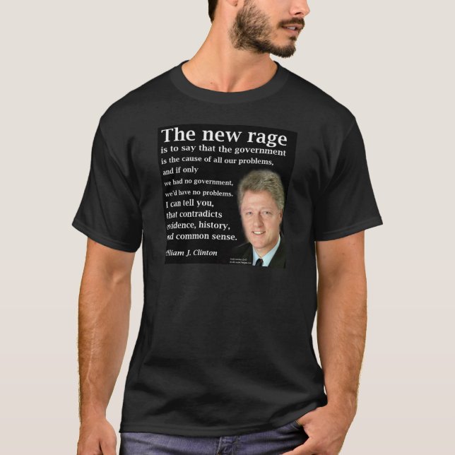 Citatet "Ingen Regering" av Bill Clinton Tee (Framsida)