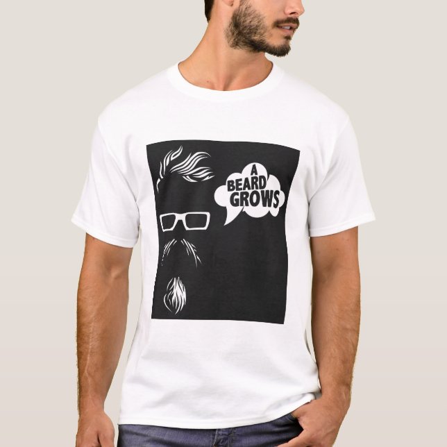 citation barbu barbe hipster beard grows humour lu t shirt (Framsida)