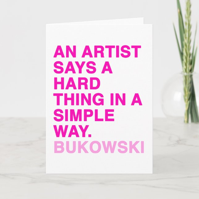 Citationstecken av Charles Bukowski Kort (Framsida)