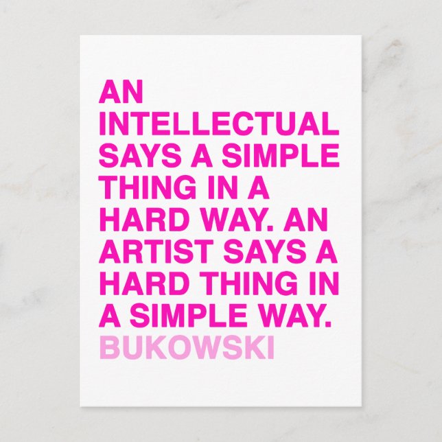 Citationstecken av Charles Bukowski Vykort (Framsida)