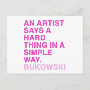 Citationstecken av Charles Bukowski Vykort
