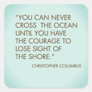 Citationstecken av Christopher Columbus Fyrkantigt Klistermärke