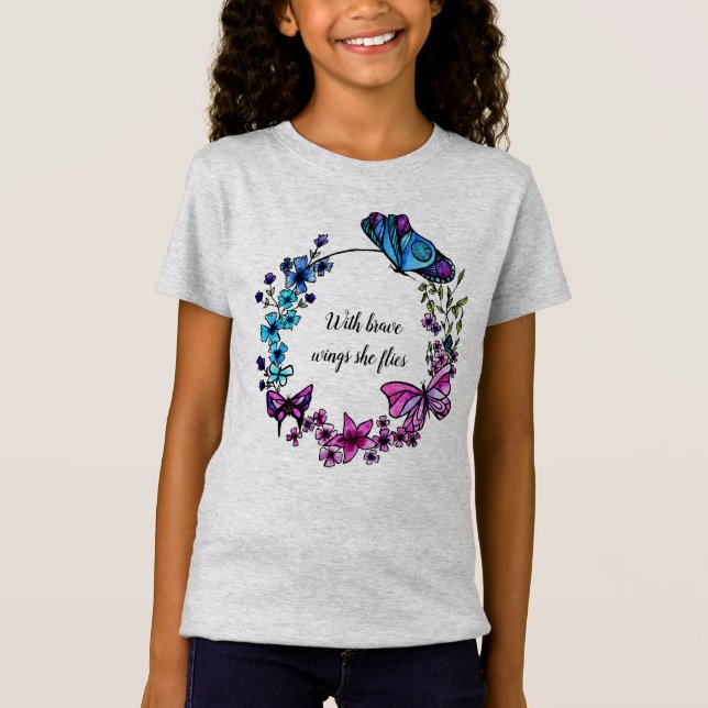 Citationstecken eller namn för fjärils- och t shirt (Framsida)