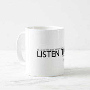 CITATIONSTECKEN: Epictetus: Lyssna två gånger Kaffemugg