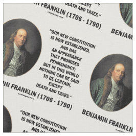 Citationstecken för Benjamin Franklin dödskatter Tyg