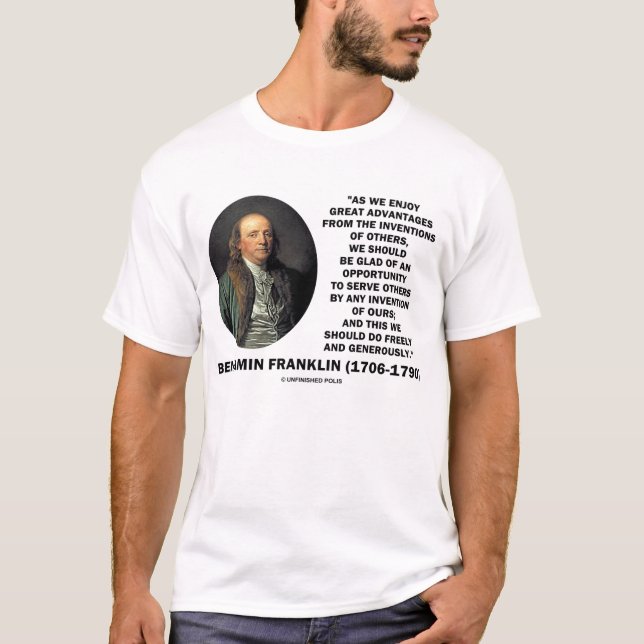Citationstecken för Benjamin Franklin Tee (Framsida)