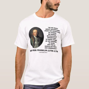 Citationstecken för Benjamin Franklin Tee Shirt