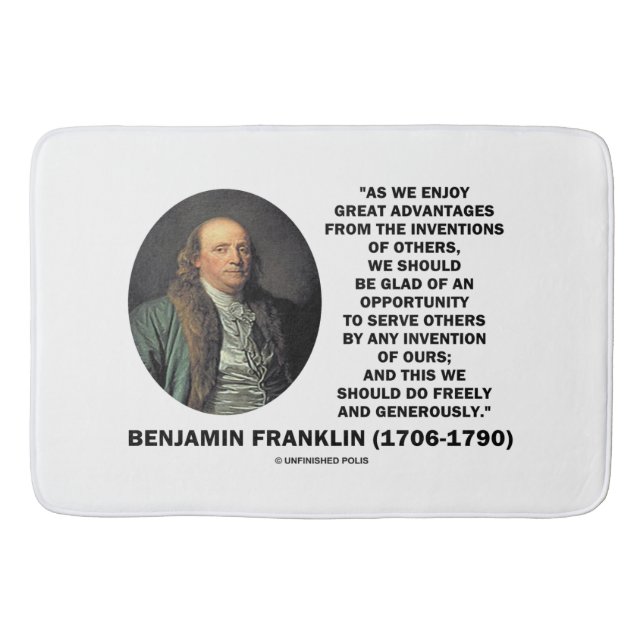 Citationstecken för Benjamin Franklin underbart Badrumsmatta (Framsidan)