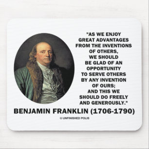 Citationstecken för Benjamin Franklin underbart Musmatta