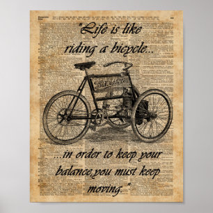 Citationstecken för cykel för konst för poster