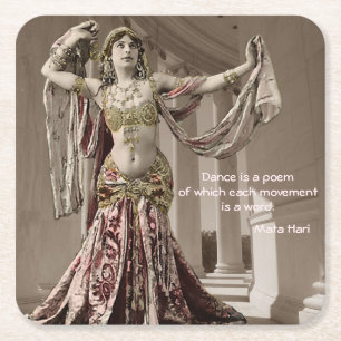 Citationstecken för dansare för Mata Hari vintag Underlägg Papper Kvadrat