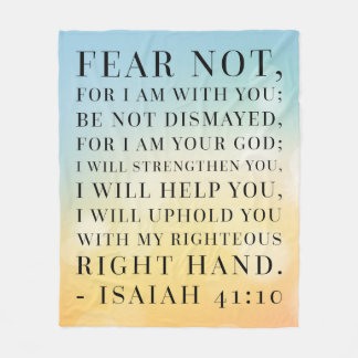Citationstecken för Isaiah 41:10bibel Fleecefilt