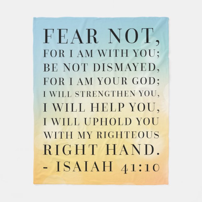 Citationstecken för Isaiah 41:10bibel Fleecefilt (Framsidan)
