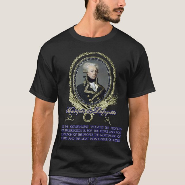 Citationstecken för markisde Lafayette på T-shirt (Framsida)