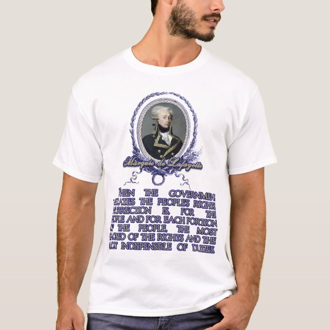 Citationstecken för markisde Lafayette på Tee Shirt (Framsida)