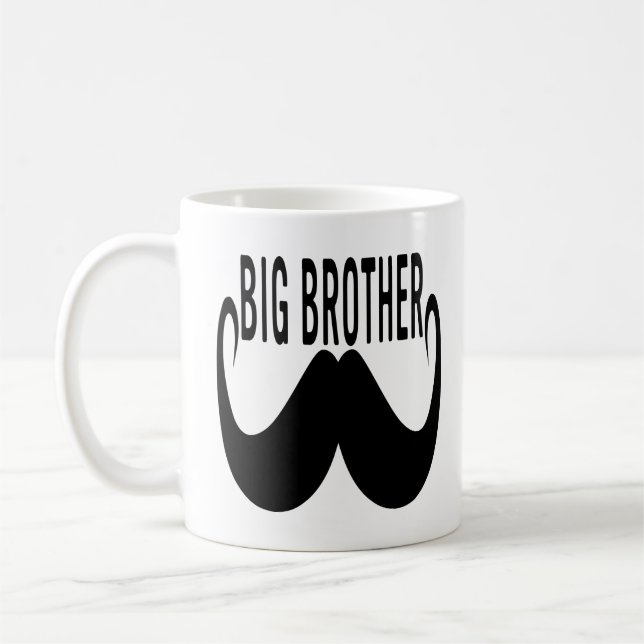 Citationstecken för mustasch för mustaschstorebror kaffemugg (Vänster)