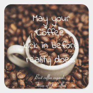 Citationstecken för personlig//Funny kaffe Fyrkantigt Klistermärke