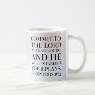 Citationstecken för Proverbs16:3bibel Kaffemugg