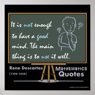 Citationstecken för Rene Descartes Poster
