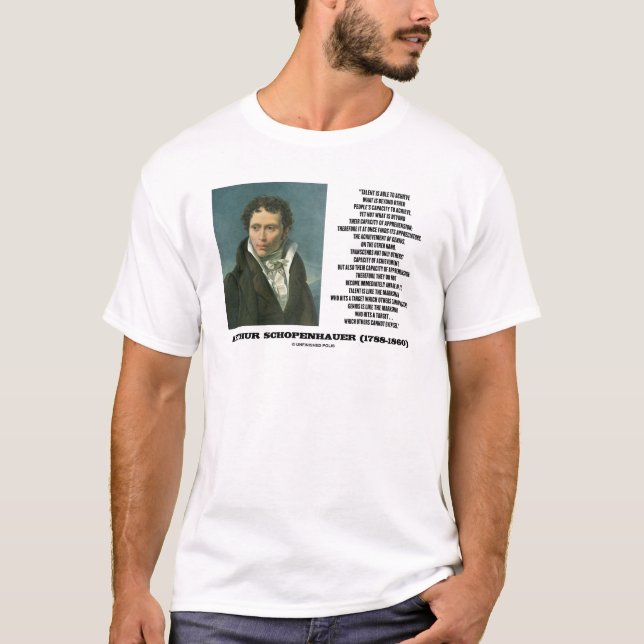 Citationstecken för snille för Arthur Schopenhauer T Shirt (Framsida)