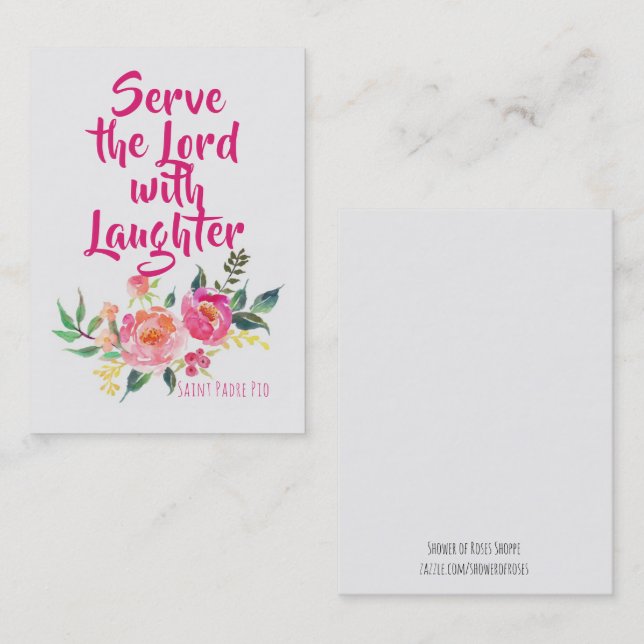 Citationstecken för St. Padre Pio med Visitkort (Fram/baksida)