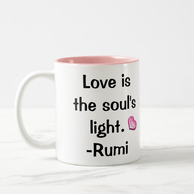 Citationstecken: Kärlek Är-Rumi muggen Två-Tonad Mugg (Vänster)