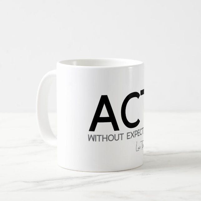 CITATIONSTECKEN: Laotiska Tzu: Agera utan Kaffemugg (Framsida vänster)