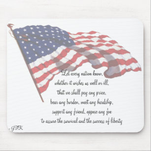 Citationstecken Mousepad för KRW J F Kennedy Musmatta