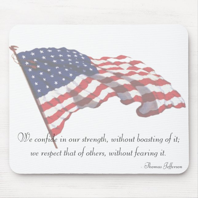 Citationstecken Mousepad för KRW Thomas Jefferson Musmatta (Framsidan)