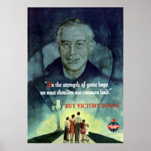 Citationsteckenaffisch för WW2 FDR Poster