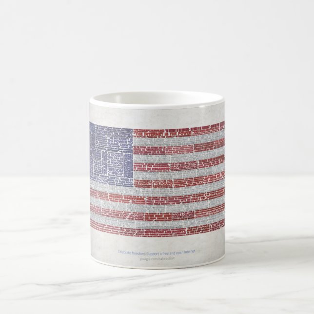 Citationsteckenflagga för en fri och öppen kaffemugg (Center)