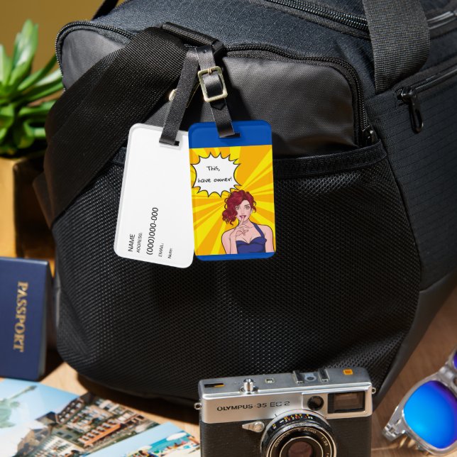 citattecken älskare redigerbar bagagebricka (Fram & Baksida)