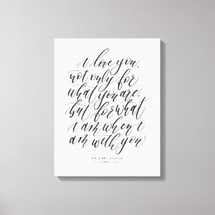 Citattecken för personlig Bröllop Calligraphy Kärl Canvastryck