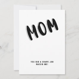 Citatteckenkort för Mamma Humor, Mors dag Ord, fun Inbjudningar