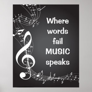 Citera, var ordkuggningMUSIK talar inspirera Poster