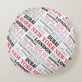Cities of the world - Coussin rong Rund Kudde